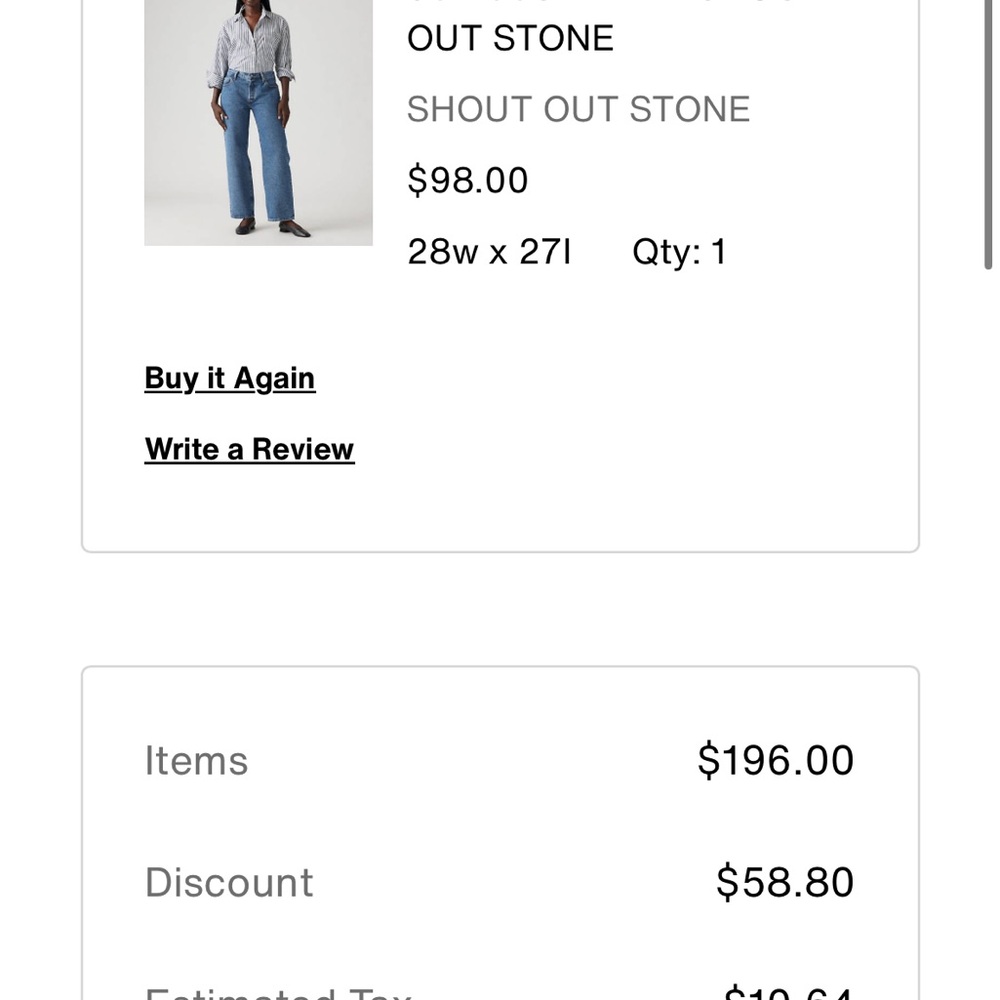 Levi's Blue Straight Leg Jeans